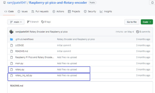 피코보드에서 Rotary Encoder 움직임을  OLED 화면에 표시하기